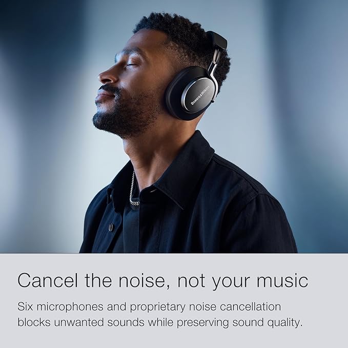 Bowers & Wilkins Px8 Over-Ear Wireless Headphones, Advanced Active Noise Cancellation, Luxurious Materials, 30-Hour Battery Life, 15-Min Quick Charging, Tan