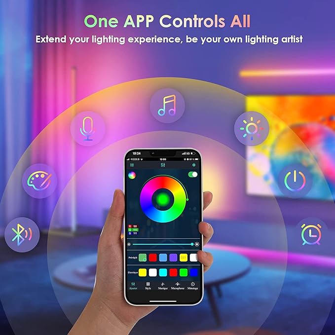 RGB Bedside Table Lamp, Dimmable Modern Bedside Nightstand Lamp, Creative Spiral Colorful LED Table Lamp for Bedroom, Living Room, Office and Kid's Room