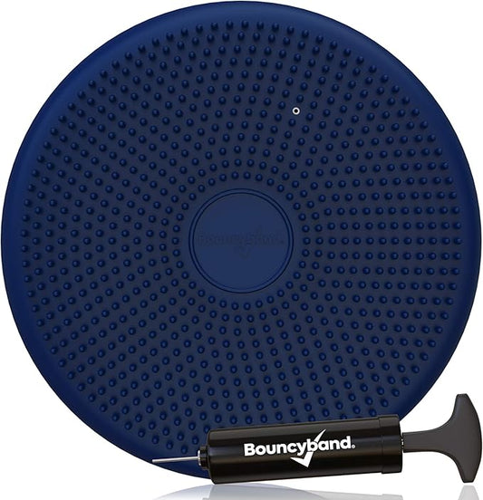 Bouncyband – Wiggle Seat – Blue, 13” D – Large Sensory Cushion for Kids Ages 6-18+ – Promotes Active Learning, Improves Student Productivity, Includes Easy-Inflation Pump