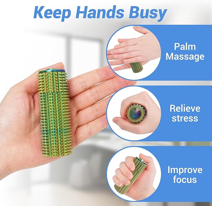 Little Ouchies Fidget Toy, Spike Roller Toy, Adults Pain stim Fidget Toy, Sensory Toy for Anxiety Relief Skin Picking, Press and Rotate Adults Spiky Sensory Toys, Portable ADHD Toys, Novelty Gifts