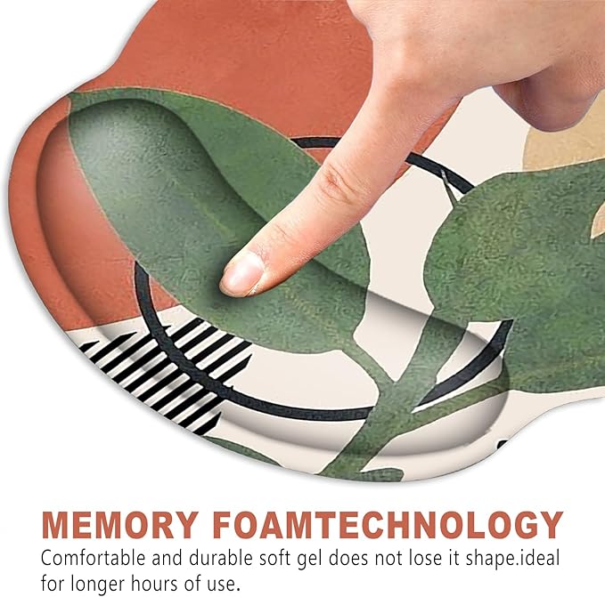 ToLuLu Mouse Pad Wrist Rest Support Gel, Ergonomic Mouse Pads with Non Slip PU Base, Mouse Wrist Rest Pad for Laptop Computer Home Office Working Gaming Pain Relief, Modern Abstract