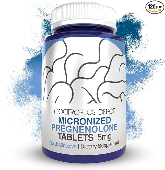 Nootropics Depot Pregnenolone Quick Dissolve Tablets | 5mg | Micronized | Mood, Cognition, & Hormone Support | 120 Count