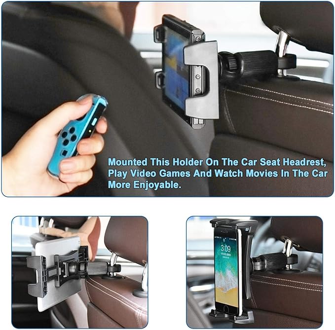 Spin Bike Tablet Holder, 360° Rotation iPad Mount Holder for Exercise Bike, Indoor Treadmill, Stationary Bicycle, Tablet Stand Clamp for iPad Mini/Air/Pro and All 4.7-12.9" Devices & Smartphones