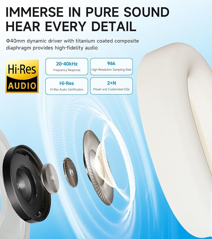 Edifier W800BT Pro Hybrid Active Noise Cancelling Headphones - Hi-Res Audio - AI Call Noise Cancellation - 45H Playtime - Fast Charging - Foldable - Wireless Over-Ear Bluetooth 5.4 Headphones - Black