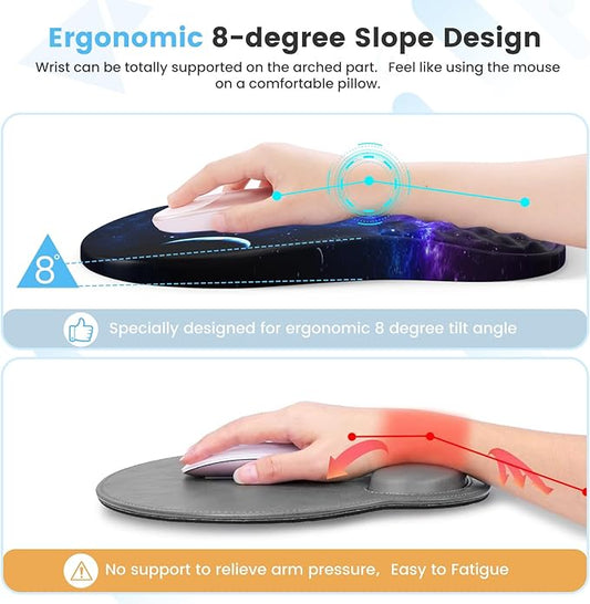 HAOCOO 3Pcs Ergonomic Mouse Pad with Wrist Rest, Keyboard Wrist Rest,Keyboard and Mousepad Set, Computer Mouse Pad and Keyboard Wrist Rest with Massage,Carpal Tunnel Mousepad for Office