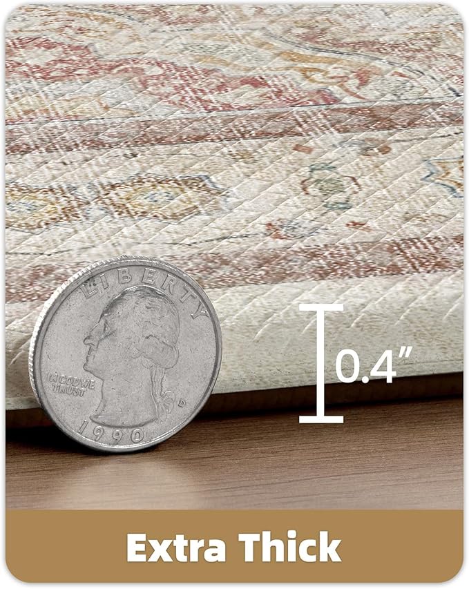 Color&Geometry Kitchen Floor Mats Anti Fatigue, Cushioned Boho Rugs,Waterproof Non Slip Kitchen Runner for Sink, Standing Mats for Office,24"x87",Oatmeal