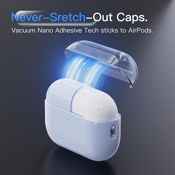 Case for AirPods Pro 3 Never-Sretch-Out DamonLight Shock-Proof Protective Semi Hard Silicone Case Compatible with Apple Airpods Pro 3rd Generation (Ice Blue)