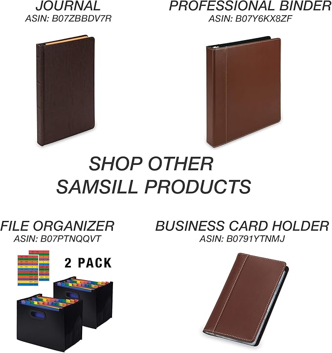 Samsill Two-Tone Padfolio, Resume Portfolio, Business Portfolio, with 8.5 x 11 Writing Pad, Brown and Dark Brown