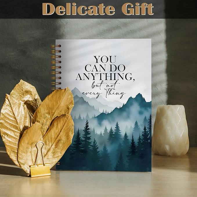 Forest Inspirational Notebook, Motivational Quote Journaling Notebook, Positive Journal for Women Men, You Can Do Anything But Not Everything Spiral Notebooks 5.5x8.3 Inch