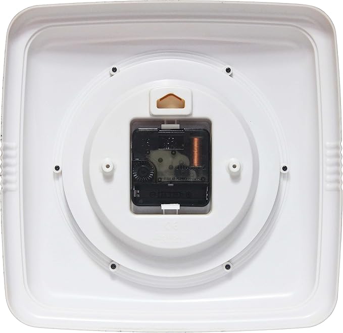 Infinity Instruments Retro – 9-Inch Square Silent Non-Ticking Mid-Century Modern Wall Clock – Vintage Decorative for Kitchen, Office, or Diner – Saffron