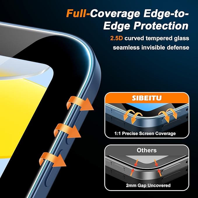 SIBEITU 2 Pack for iPad A16 11th/10th Generation (11/10.9 Inch 2025/2022) Screen Protector, 9H Hardness Shatterproof Tempered Glass with Easy Application kit, Support Apple Pencil, Touch Sensitive