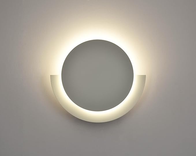 DANSEER White Round Acrylic Wall Lamp Round LED Home Wall Sconce 14W-4000K Modern Wall Light for Bedroom Living Room Hallway