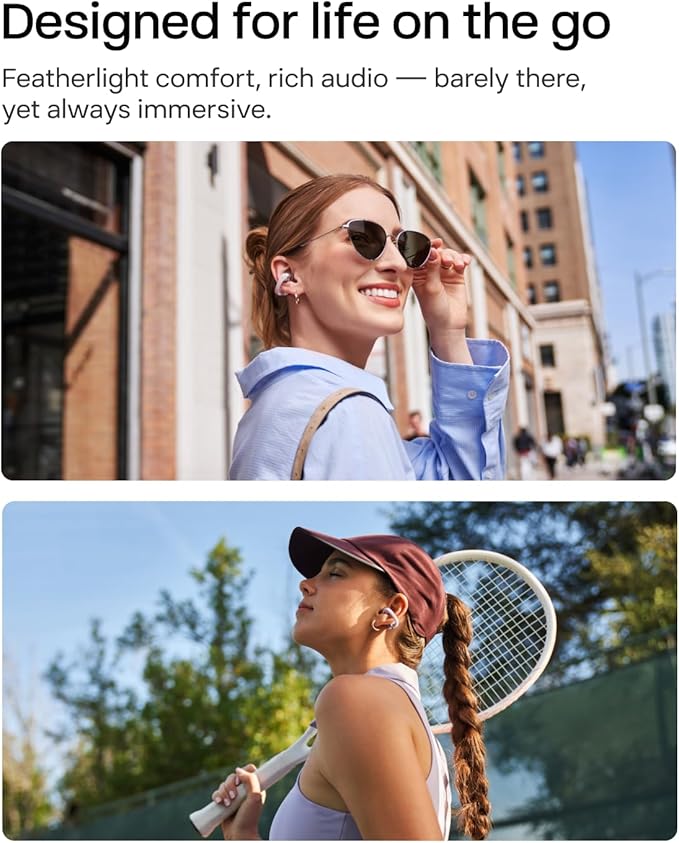 SHOKZ OpenDots ONE - Open-Ear Headphones - Wireless Bluetooth Earbuds with Microphone - Secure, Lightweight, Clip-On Fit - Premium Dolby Audio - Water Resistant - Fast Charging - Up to 40 hrs Playtime