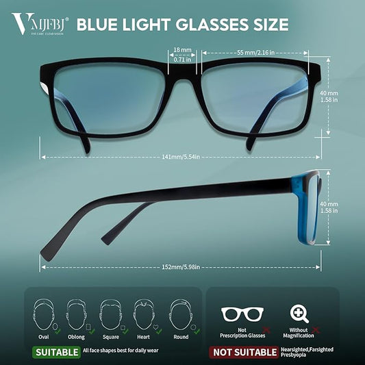 Blue Light Blocking Glasses For Men/Women Anti-Fatigue Computer Monitor Gaming Improve Sleep Reduce Eye Strain Gamer Glasses