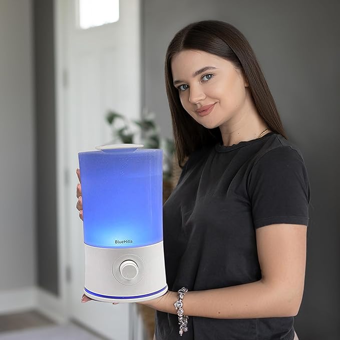 BlueHills Premium 2000 ML XL Large Essential Oil Diffuser Aromatherapy Humidifier for Large Room Home 40 Hour Run Huge Coverage Area 2 Liter Extra Large Capacity Huge Diffuser High Mist White E001