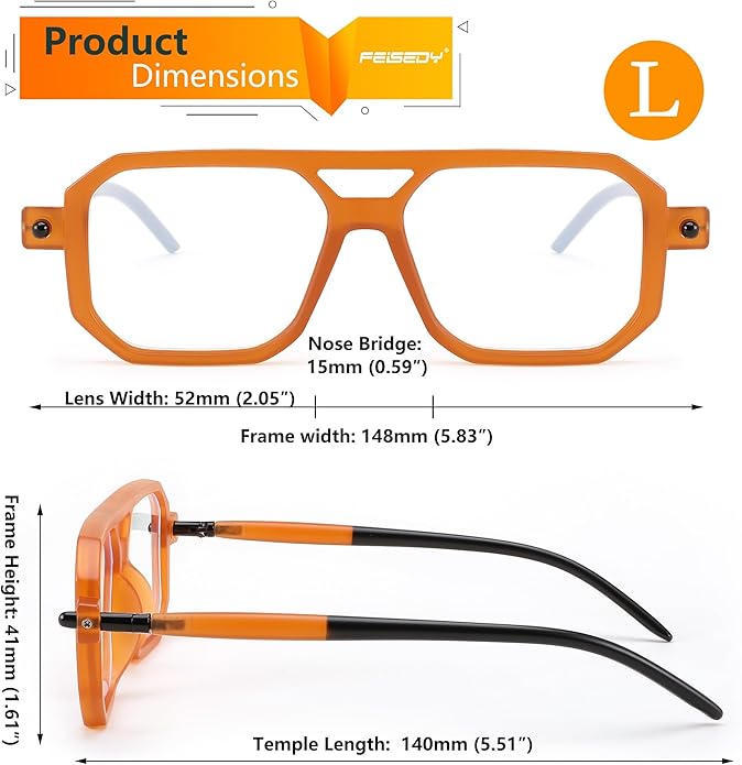 FEISEDY Vintage Square Blue Light Blocking Glasses Women Men 70s Flat Aviator Glasses Computer Anti Glare B0062