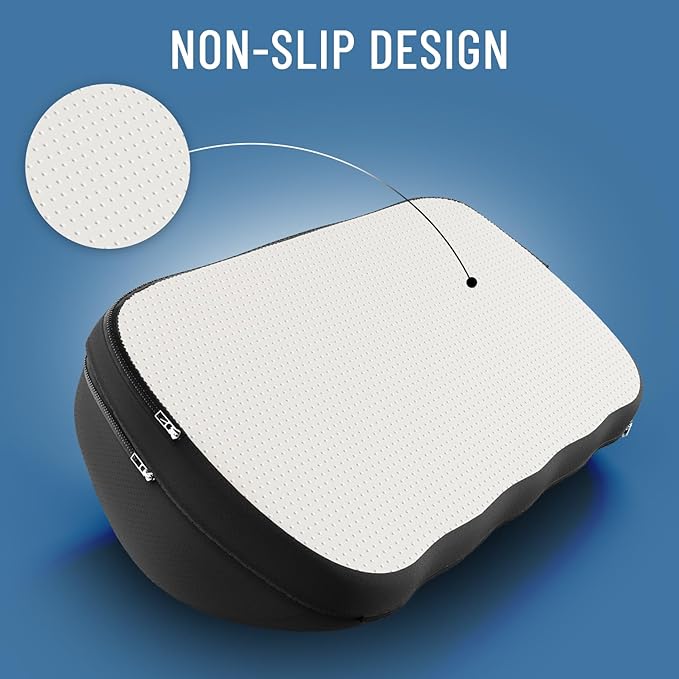 Everlasting Comfort Adjustable Cloud Foot Rest for Under Desk at Work with Pressure Point Nodes - Ergonomic Memory Foam Office Foot Stool & Desk Footrest for Gaming & Home Office