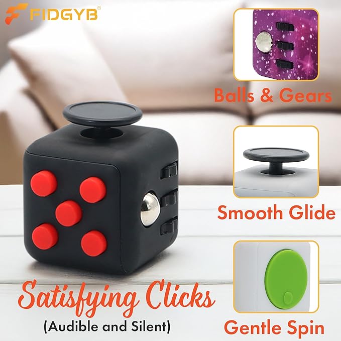 2PCS Cube Fidget Stress Relief Toy for Adults & Kids, Smooth, Quiet Sensory Toy for Anxiety, Focus & ADHD Idea[Camo+WG][2PCS]