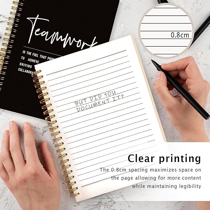 Teamwork Gifts Notebook, Work Journal Notebook for Women Men Team Members, Funny Office Gifts for Coworkers, Funny Office Supplies, Hardcover Spiral Notebooks 5.5x8.3 Inch