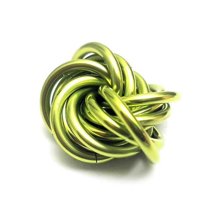 Möbii Fidget Ball (Solid Color): Quiet Mobius ADHD Anxiety Stim Stress Relief Toy Tool for Home Travel Office or Desk (Small, Full, Lime Green)