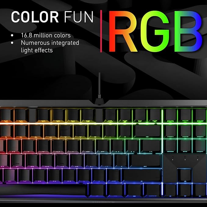 Cherry MX Board 3.0 S Wired Gamer Mechanical Keyboard with Aluminum Housing - MX Brown Switches (Slight Clicky) for Gaming and Office - Customizable RGB Backlighting - Full Size - Black