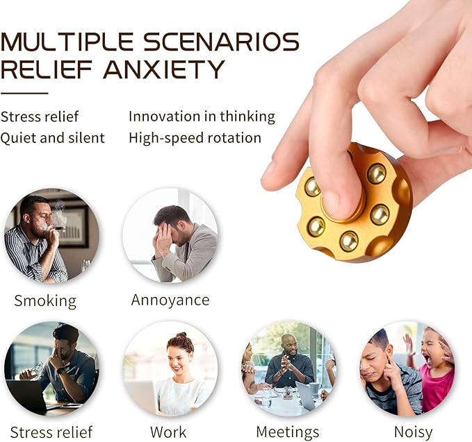 Roulette Fidget Spinner, Fidget Toys Adults Anxiety Relief Stress Relief Toy Desk Toys for Office for Adults Fidget Toys Teens Classroom (Gray)