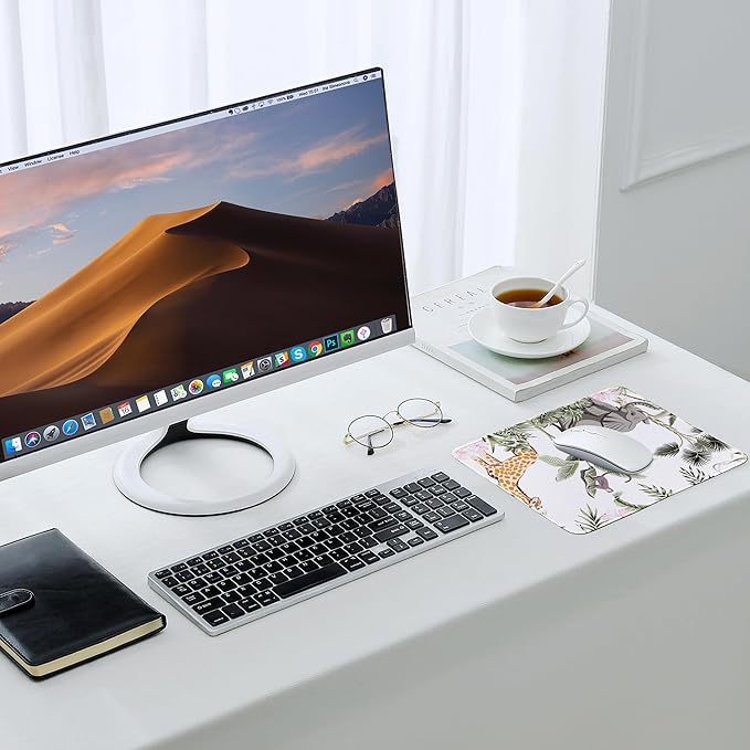 ALOANES Waterproof Mouse Pad with Stitched Edge, Premium-Textured Mouse Mat, Non-Slip Rubber Base Mousepad for Laptop, Computer & PC, Desk Mat for Gamer, Office & Home, Zoo