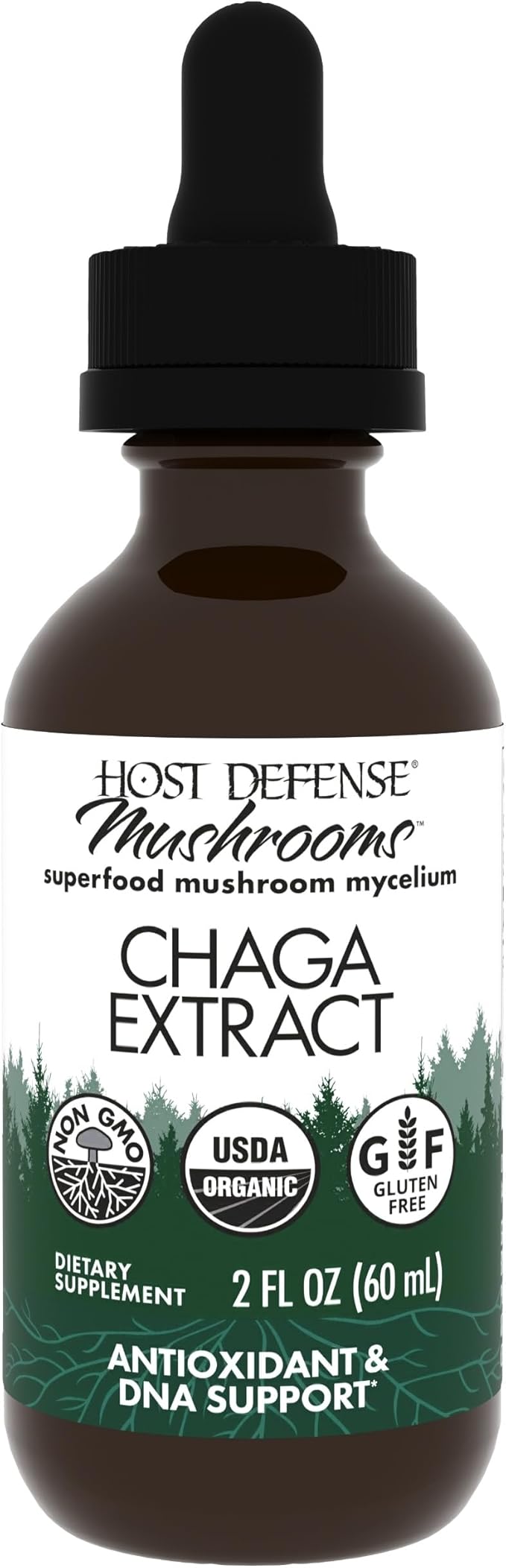 Host Defense Chaga Extract - Immune System Support Supplement - Chaga Mushroom for Antioxidant Activity Support - Liquid Dietary Mushroom Supplement - 2 fl oz (60 Servings)*
