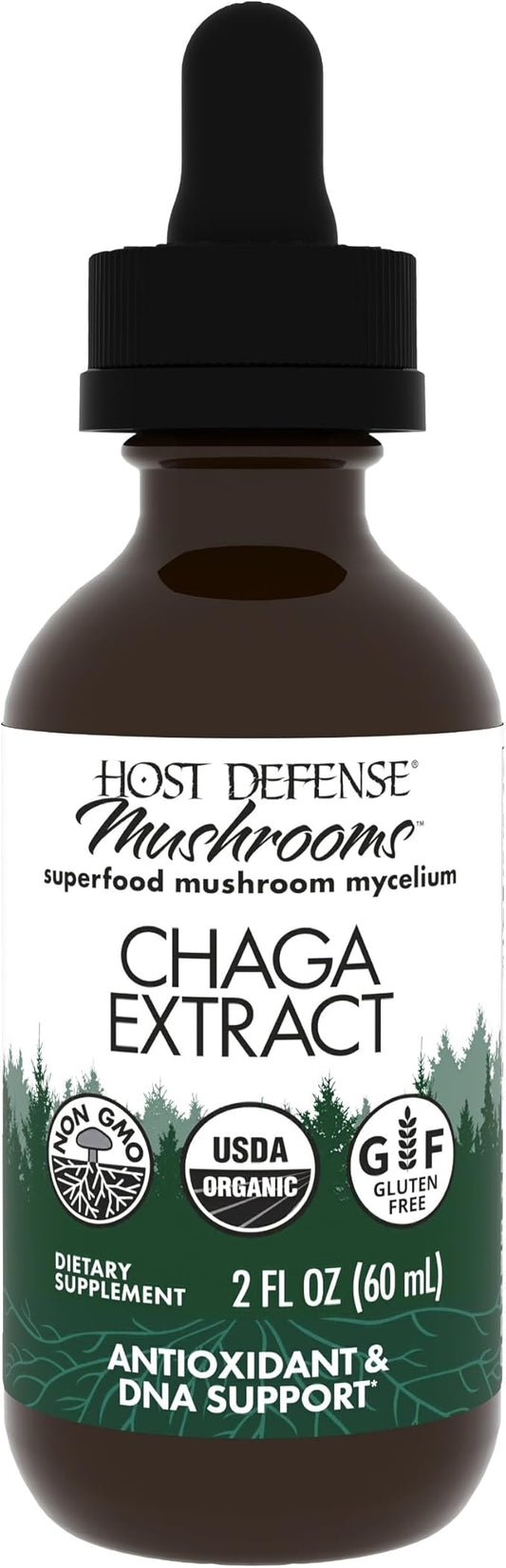 Host Defense Chaga Extract - Immune System Support Supplement - Chaga Mushroom for Antioxidant Activity Support - Liquid Dietary Mushroom Supplement - 2 fl oz (60 Servings)*