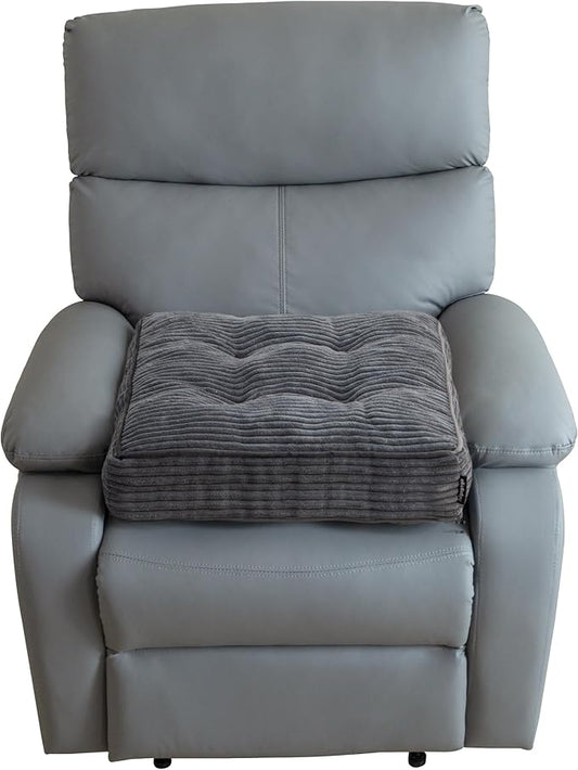 HIGOGOGO Tufted Corduroy Recliner Seat Cushion for Elderly, High Density Foam Large Square Seat Cushion for Recliner Chair, Floor Pillow, Office Chair, Car, No Pressure on Thighs, 20x20x4