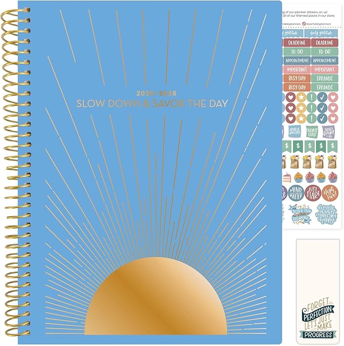 bloom daily planners 8.5" x 11" Academic Planner 2025-2026 (July 2025 - July 2026) - Weekly & Monthly Dated Agenda Organizer with Stickers & Tabs - Cleerely Stated