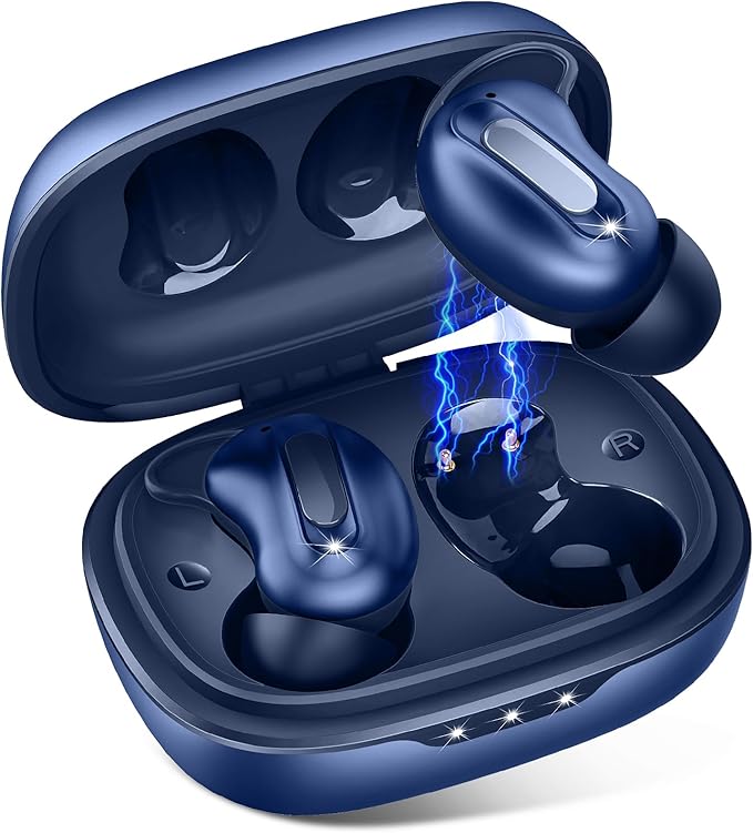 Sleep Earbuds, Mini ANC Wireless Earbuds Bluetooth 5.4 Headphones Deep Bass Stereo, 48H Playtime Ear Buds, 4 ENC Noise Cancelling Mic, In Ear IP7 Waterproof Earphones for Side Sleepers,Touch Control