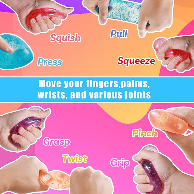 Fidget Toys Stress Balls for Kids & Adults, Sugar Squishy Balls, Squishy Sensory Squeeze Toys for Anxiety/ADHD Relief, (Drop Ball)