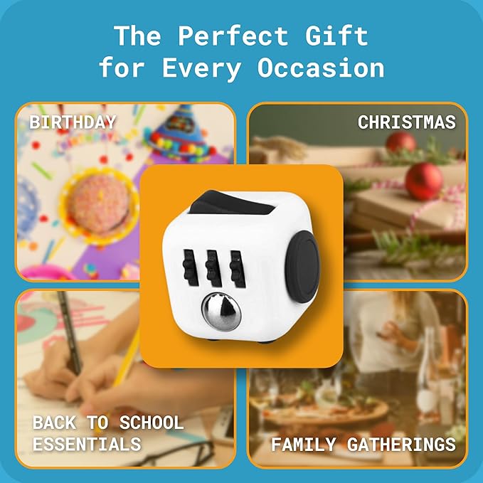 Antsy Labs The Original Fidget Cube, Stress Relief Desk Toy with 6 Sides, Gadget for Focus, Anxiety Relief, Sensory Processing Challenges, Fun Gift for Kids, Teens, and Adults, Pocket-Sized, Dice