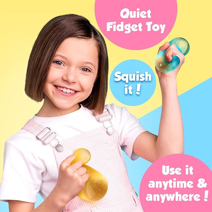 Fidget Toys Stress Cube 3 Pack: High Density Gel Filled Sensory Toys, 2.1" Cube, Anxiety Relief Squishy Fidget Toys, Stress Balls for Adults Kids Children Teens, Fidgets for Classroom