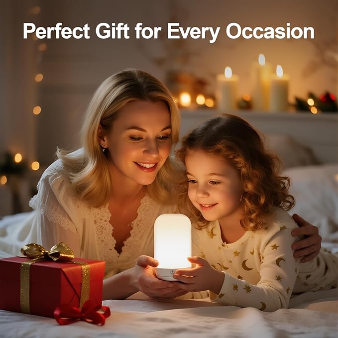 SUNMORY Rechargeable Night Light, Small Table Lamp for Bedroom, Dimmable Bedside Lamp with Magnetic Charging Station, Cordless Nightstand Lamp, LED Lights with 12 RGB Colors, Timer & Remote Control