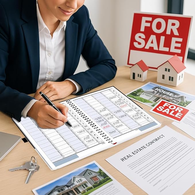 Business Appointment Book with 15-Minute Slots, Undated 2-Year Planner, Large Hardcover, Multiple Schedules, Daily/Hourly