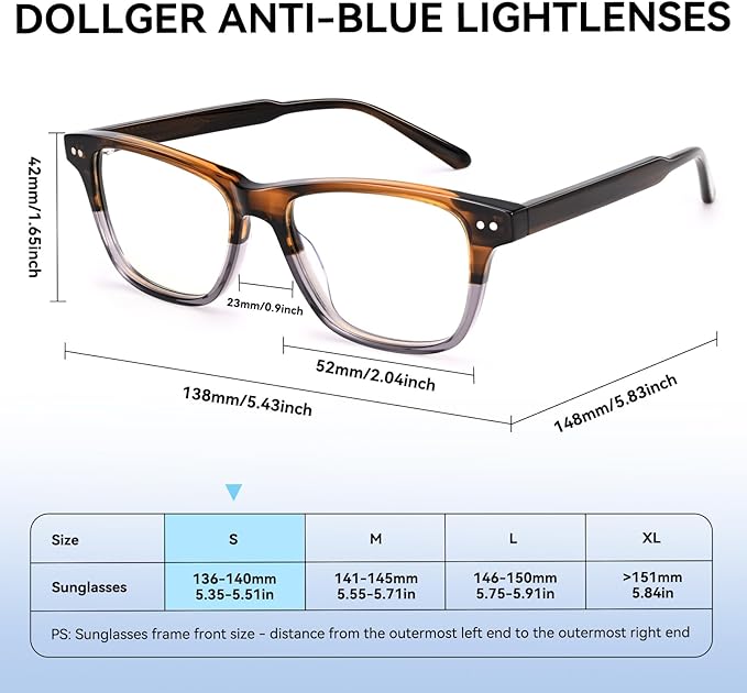 Dollger Fashionable Square Transparent Lenses Blue Light Blocking Glasses for Women Men - Computer Glasses for Stylish Women