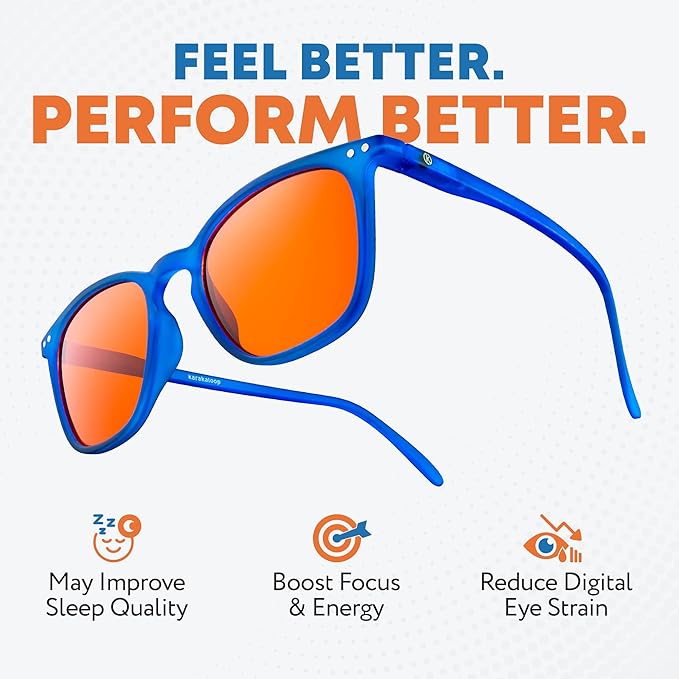 Prospek Blue Light Blocking Glasses FLARE – Orange Lenses Filter 99.9% Blue Light, May Improve Sleep, Focus & Eye Protection