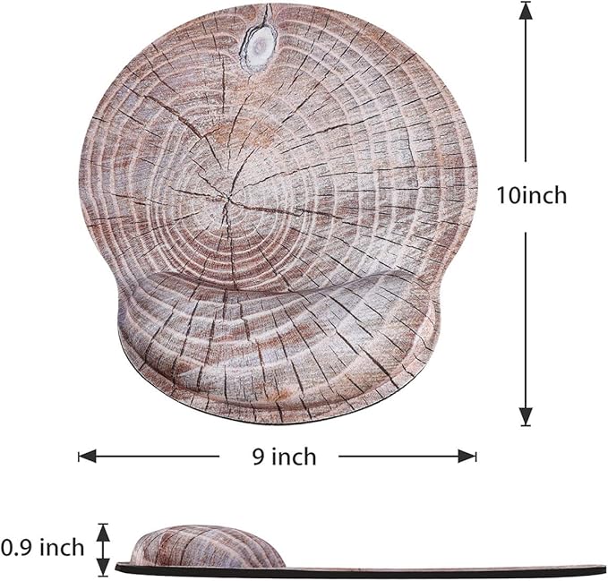 ToLuLu Mouse Pad with Wrist Rest Support, Gel Ergonomic Mouse Pads with Non Slip Rubber Base Memory Foam Mousepad, Mouse Wrist Rest Pad for Laptop Computer Home Office Working Pain Relief, Wood Art