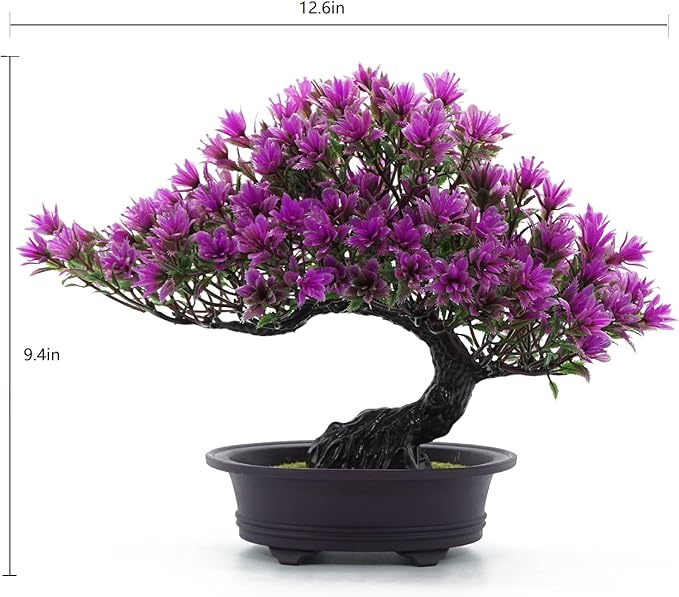 Artificial Bonsai Pine Tree Fake Desk Plants Commercial Reception Charm Adornment Home Decor Office Bookshelf Decor (Colourfu)