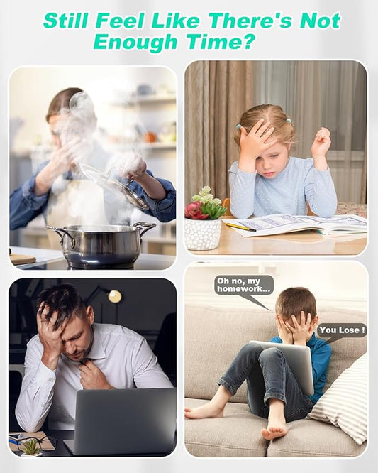 Digital Magnetic Hexagonal Timer Management Cube Timer with Customizable Alerts & Countdown - Rechargeable & Compact for Cooking, Working, Studying (Avocado Green)