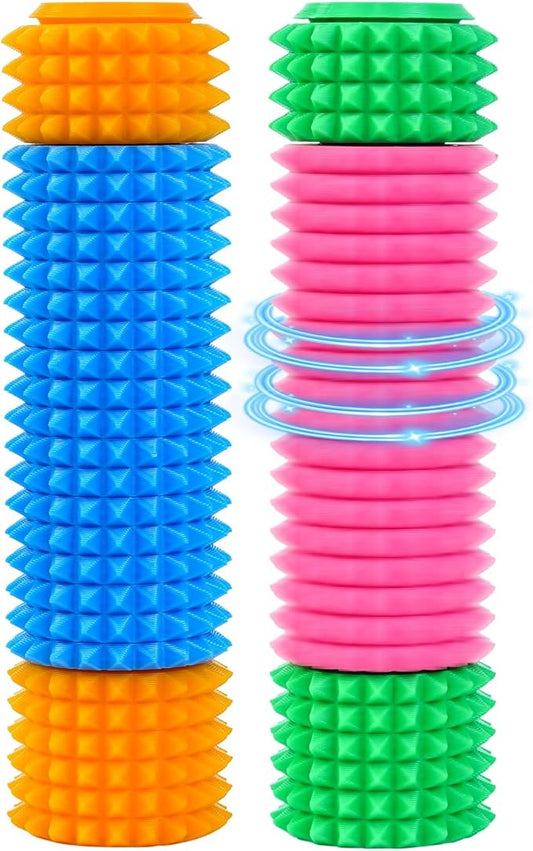 Little Pain Stim Ouchies Fidget Toys for Adults,3D Printed Spiky Pain Stim, Sensory Fidget for Stress & Anxiety Relief, ADHD, Autism,Office Desk Toys (Green Red + Blue Orange)