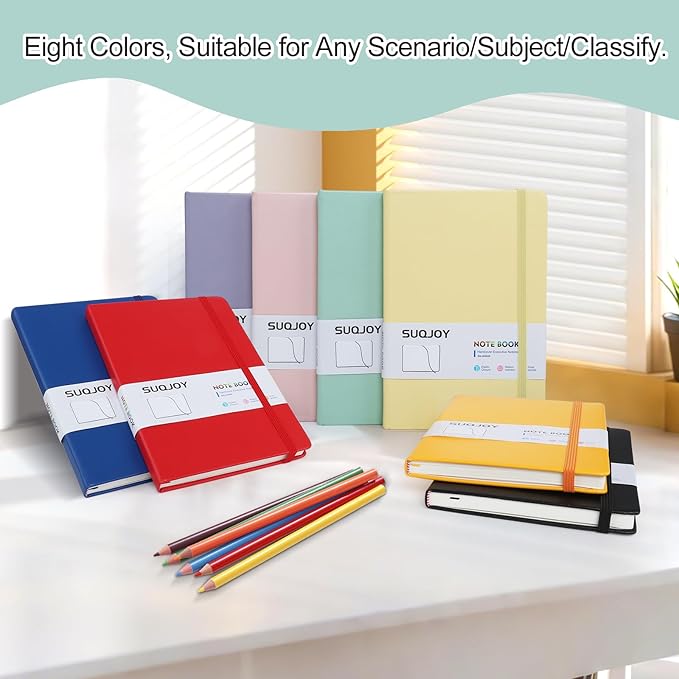 Lined Journal Notebook for Women Men,5.5"x8.3",100 GSM Thick Paper, A5 Hardcover Leather Journaling Notebooks for Writing,Travel,Work & School,College Ruled Journals for Note Taking Diary(Light Green)