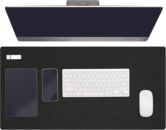 PATIKIL 31.5" x 15.7" Large Felt Desk Pad Protector, Upgrade Non-Slip Desk Mat Full Table Mouse Pad Keyboard Mats for Laptop Computer Writing Desk Table Gaming Home, Black