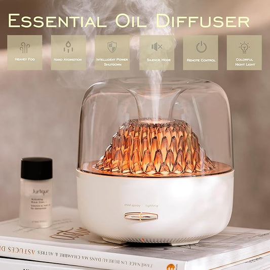 Essential Oil Diffuser,Portable Humidifier with Cool Mist, 7 Colors Night Light, and Auto Shut-Off,Perfect for Home, Office, and Yoga (Black)