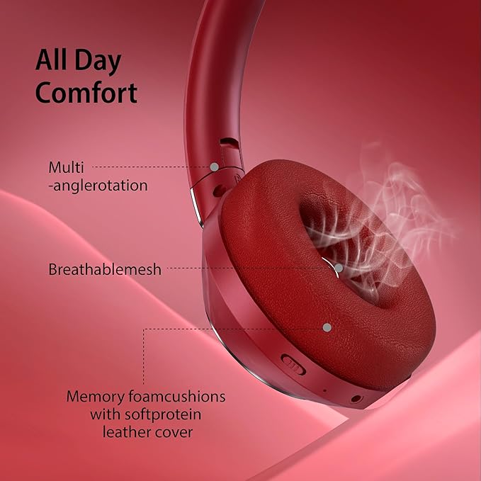 Headphones Wireless Bluetooth, 100H Playtime Active Noise Cancelling Headphones, Bluetooth Headphone with Mic, Over Ear Wireless Headphone with Deep Bass