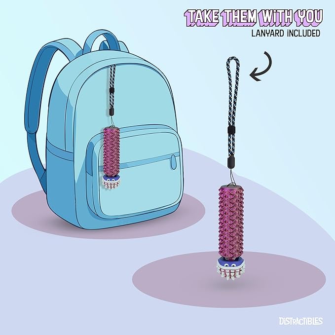 Shelly - Sensory Fidget Toy, Textured Pain Stim Device, Stress Relief for Focus and Concentration (Neon Harmony)