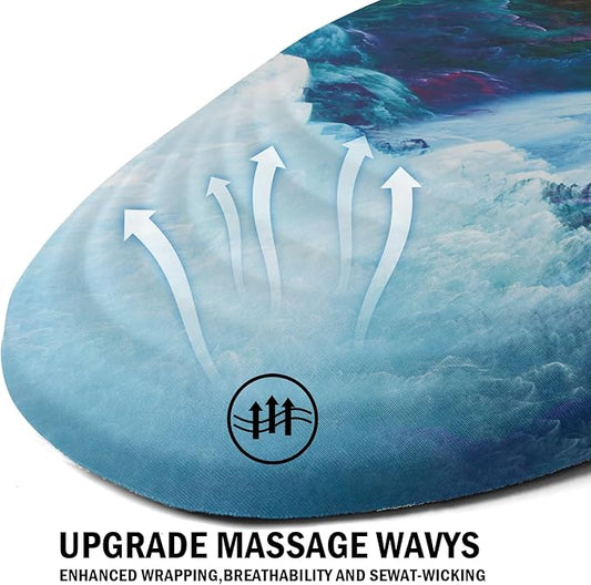 Ergonomic Mouse Pad with Wrist Rest Support,Mousepad Relief Carpal Tunnel Pain, Entire Memory Foam Mouse Pad with Non-Slip PU Base, Wireless Mouse Pad,Falls Dazzling Galaxy