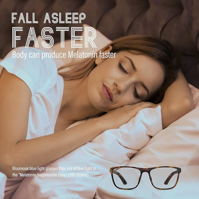 Bloomoak-99% Blue Green Light Blocking Glasses - Gaming Glasses - Anti Glare - Anti Fatigue -Suitable for Screens, Games, TVs